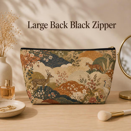 Vintage Japanese Painting Make Up Accessory Bag