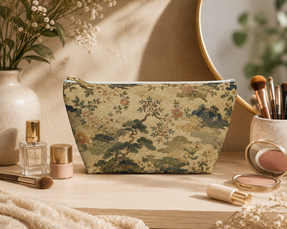 Vintage Japanese Floral Make Up Accessory Bag