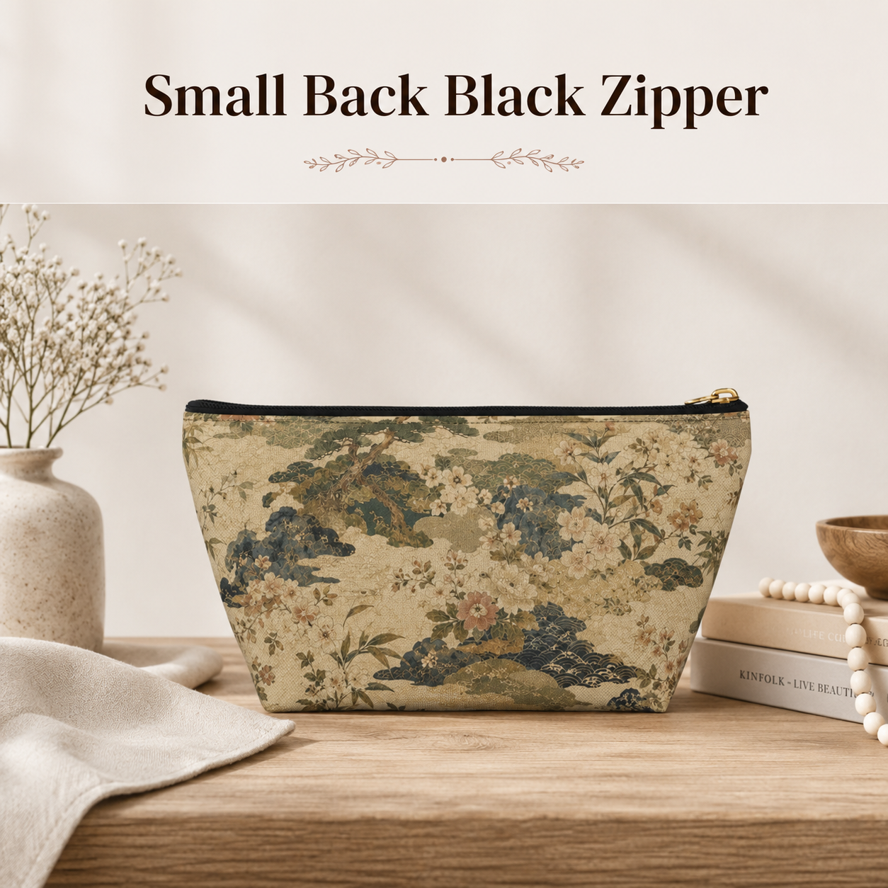 Vintage Japanese Floral Make Up Accessory Bag