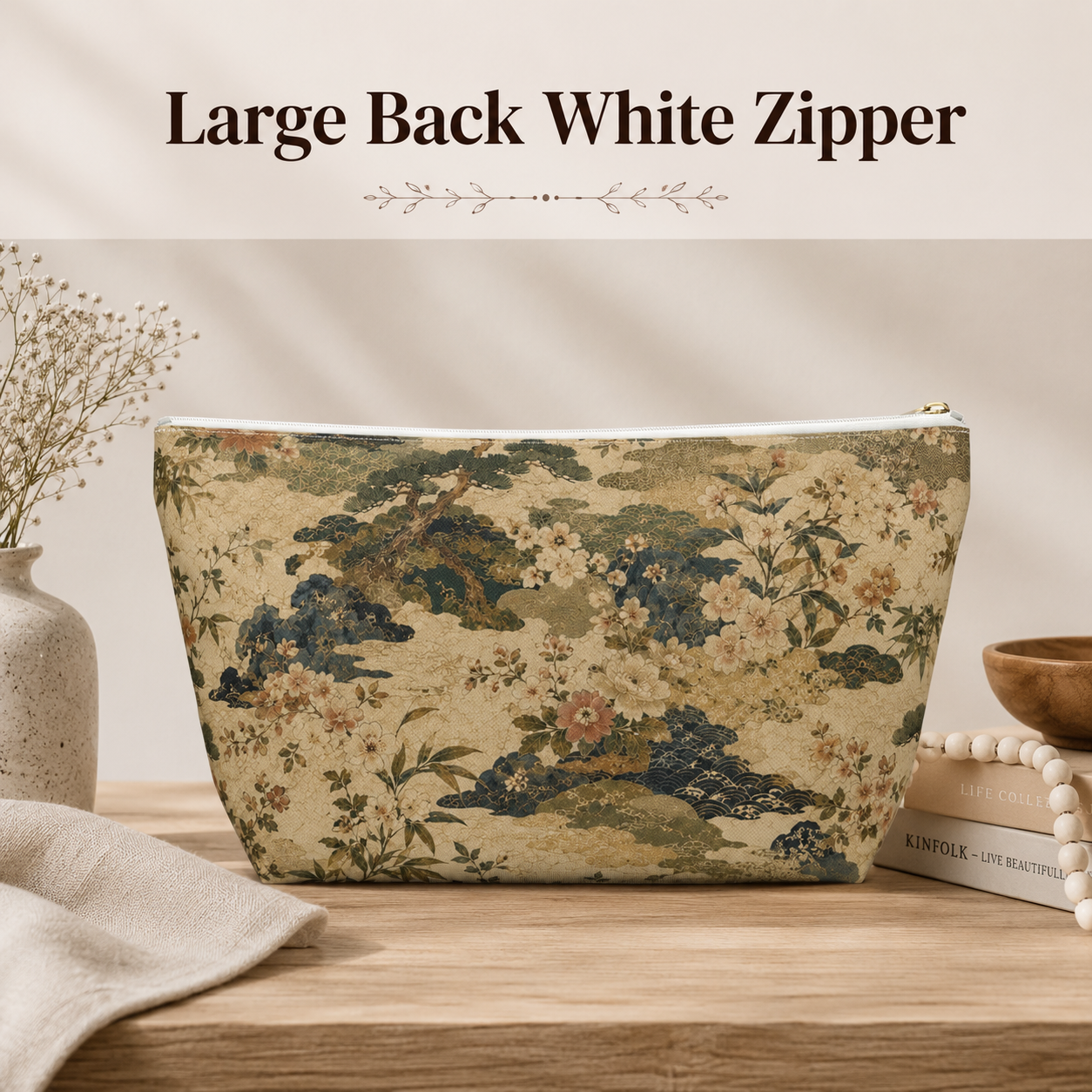 Vintage Japanese Floral Make Up Accessory Bag