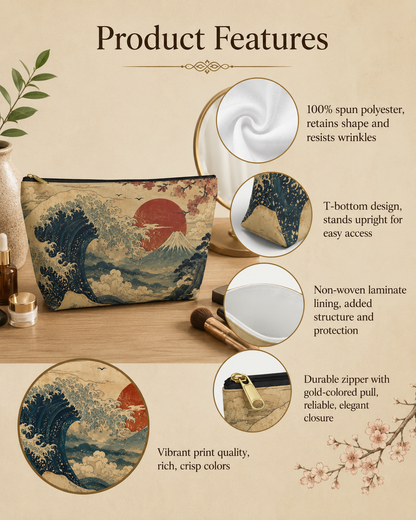 Vintage Japanese Wave Make Up Accessory Bag