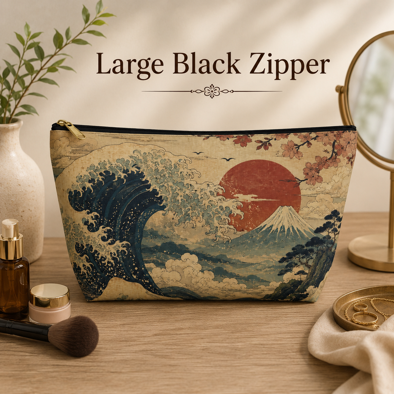 Vintage Japanese Wave Make Up Accessory Bag