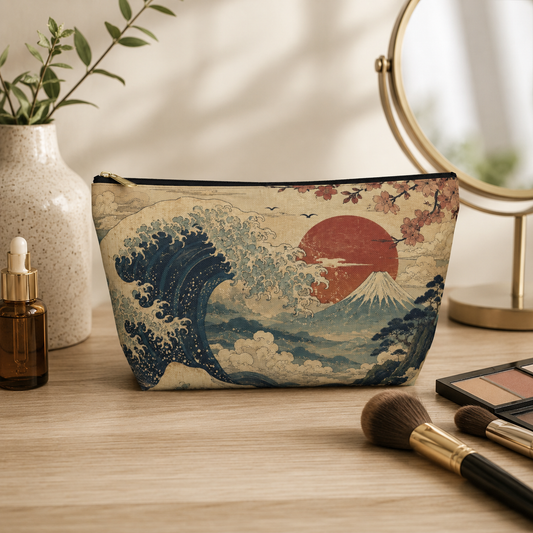 Vintage Japanese Wave Make Up Accessory Bag