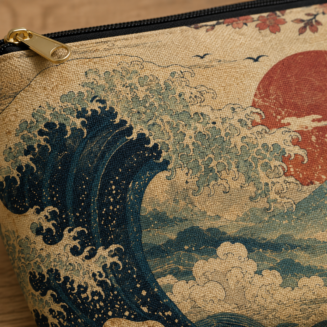 Vintage Japanese Wave Make Up Accessory Bag