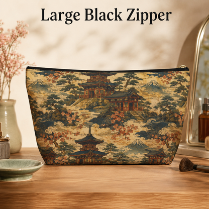 Vintage Japanese Temples Make Up Accessory Bag
