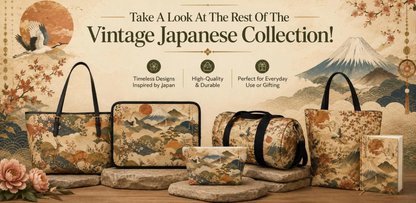 Vintage Japanese Painting Leather Shoulder Bag