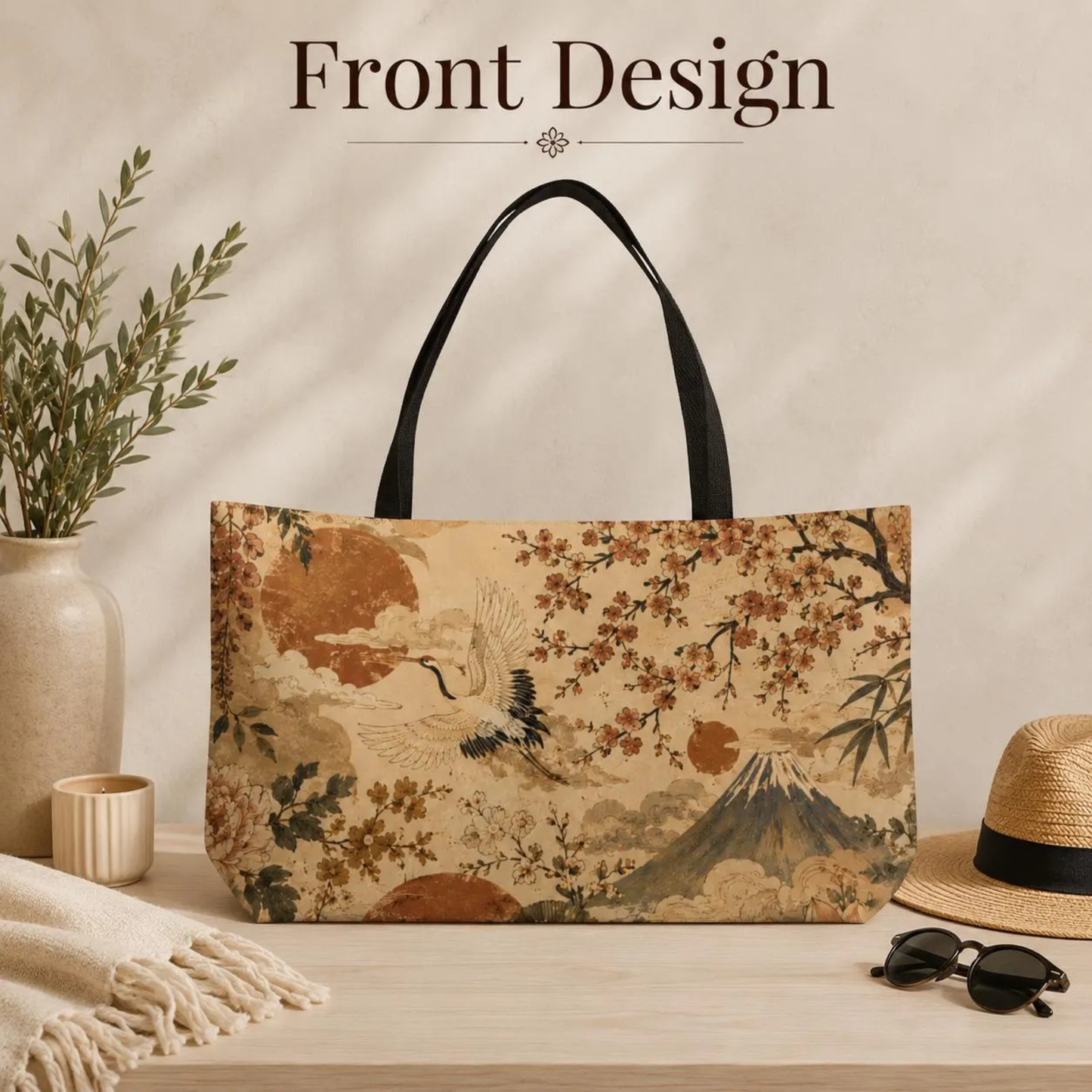 Vintage Japanese Landscape Painting Weekender Tote Bag