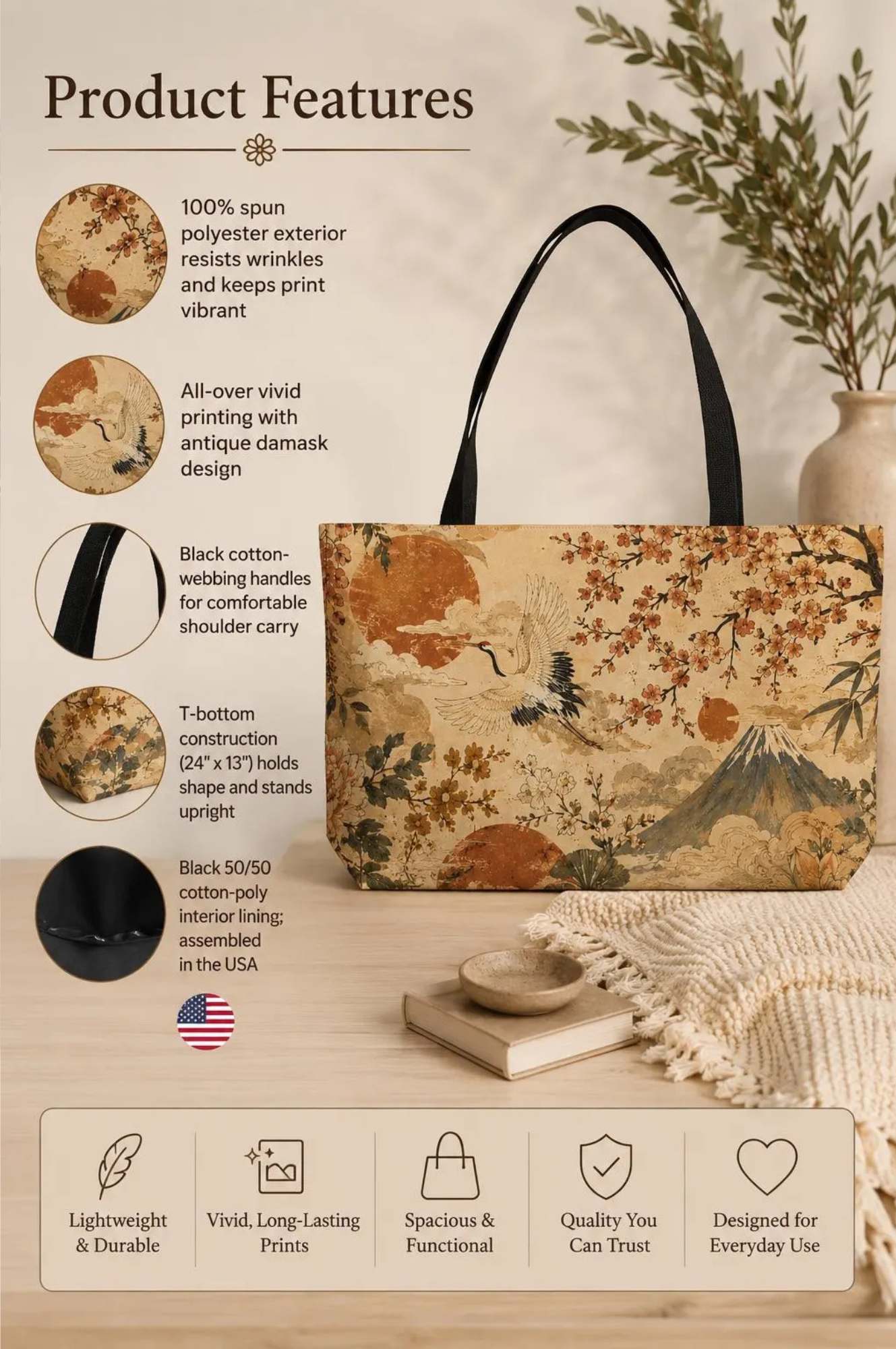 Vintage Japanese Landscape Painting Weekender Tote Bag