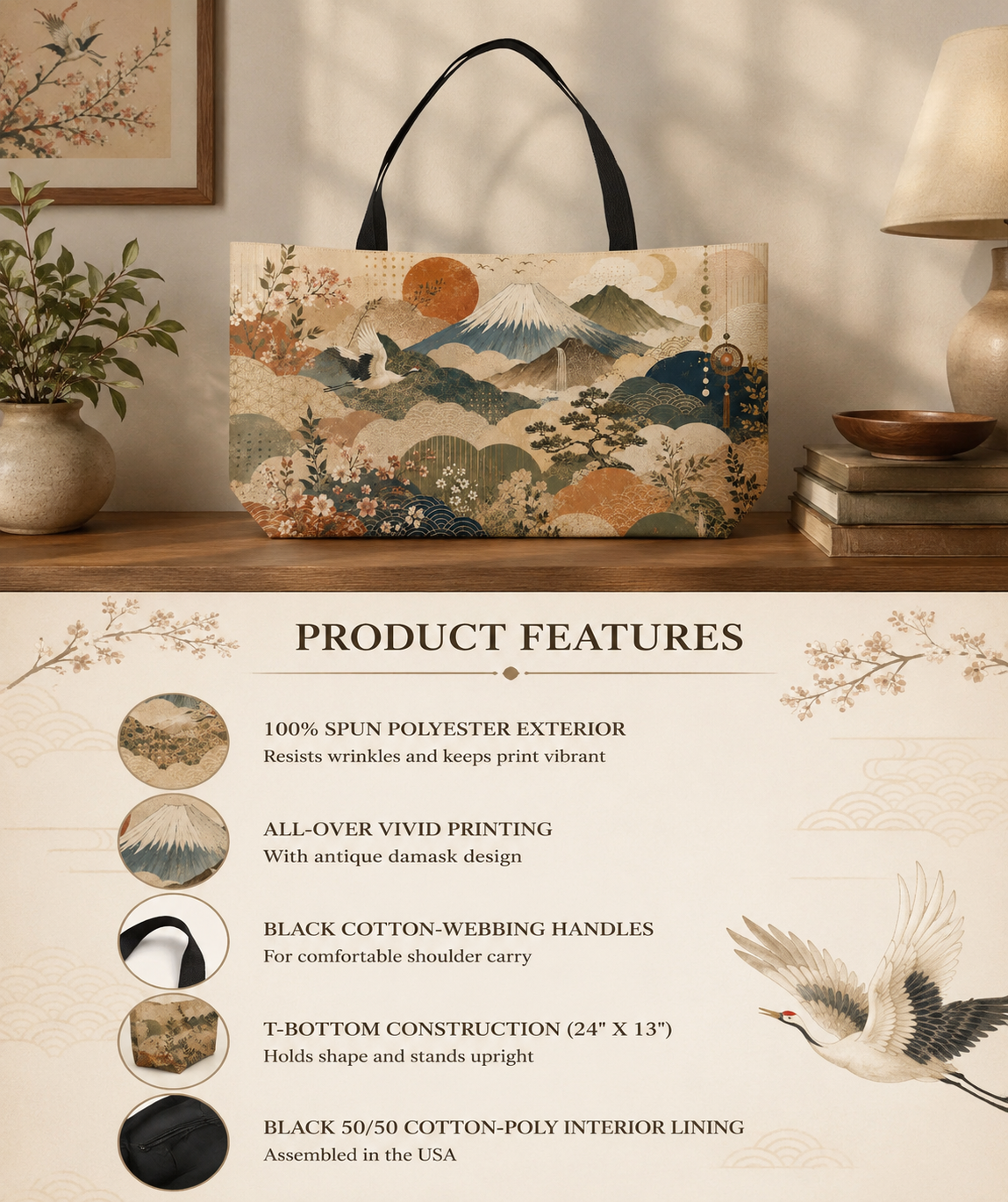 Vintage Japanese Painting Weekender Tote Bag