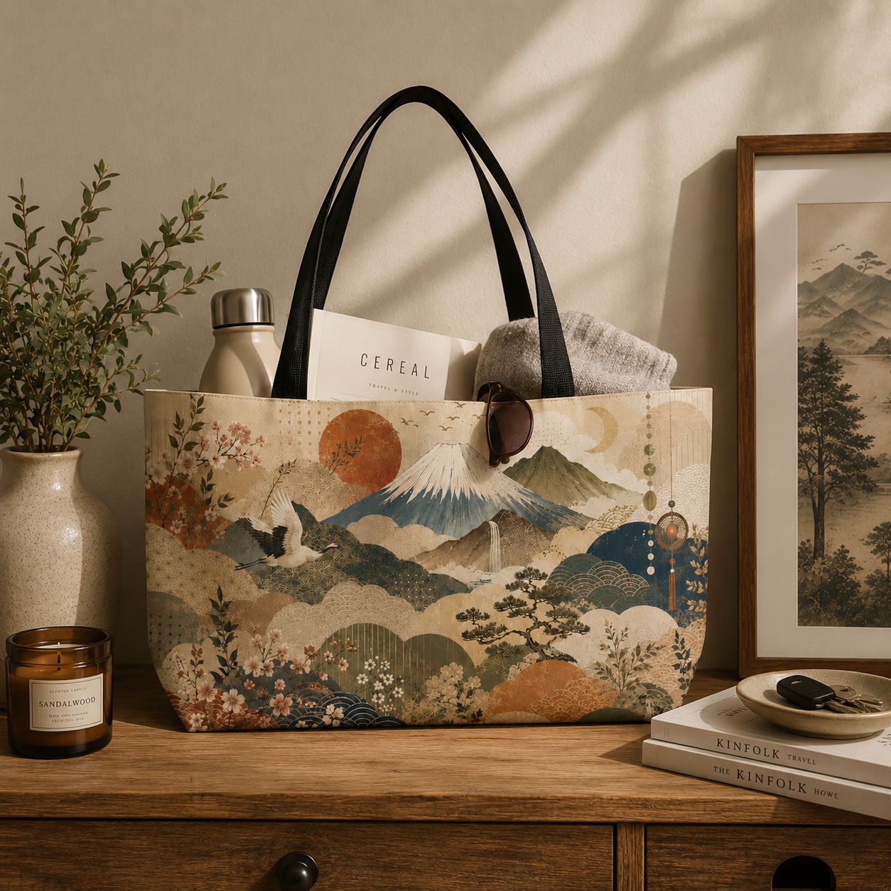 Vintage Japanese Painting Weekender Tote Bag