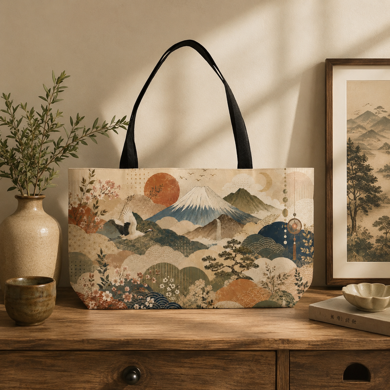 Vintage Japanese Painting Weekender Tote Bag