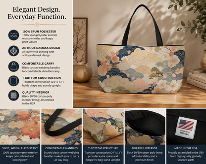 Vintage Japanese Wave & Clouds Weekender Tote Bag