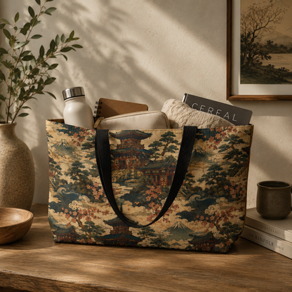 Vintage Japanese Temple Weekender Tote Bag