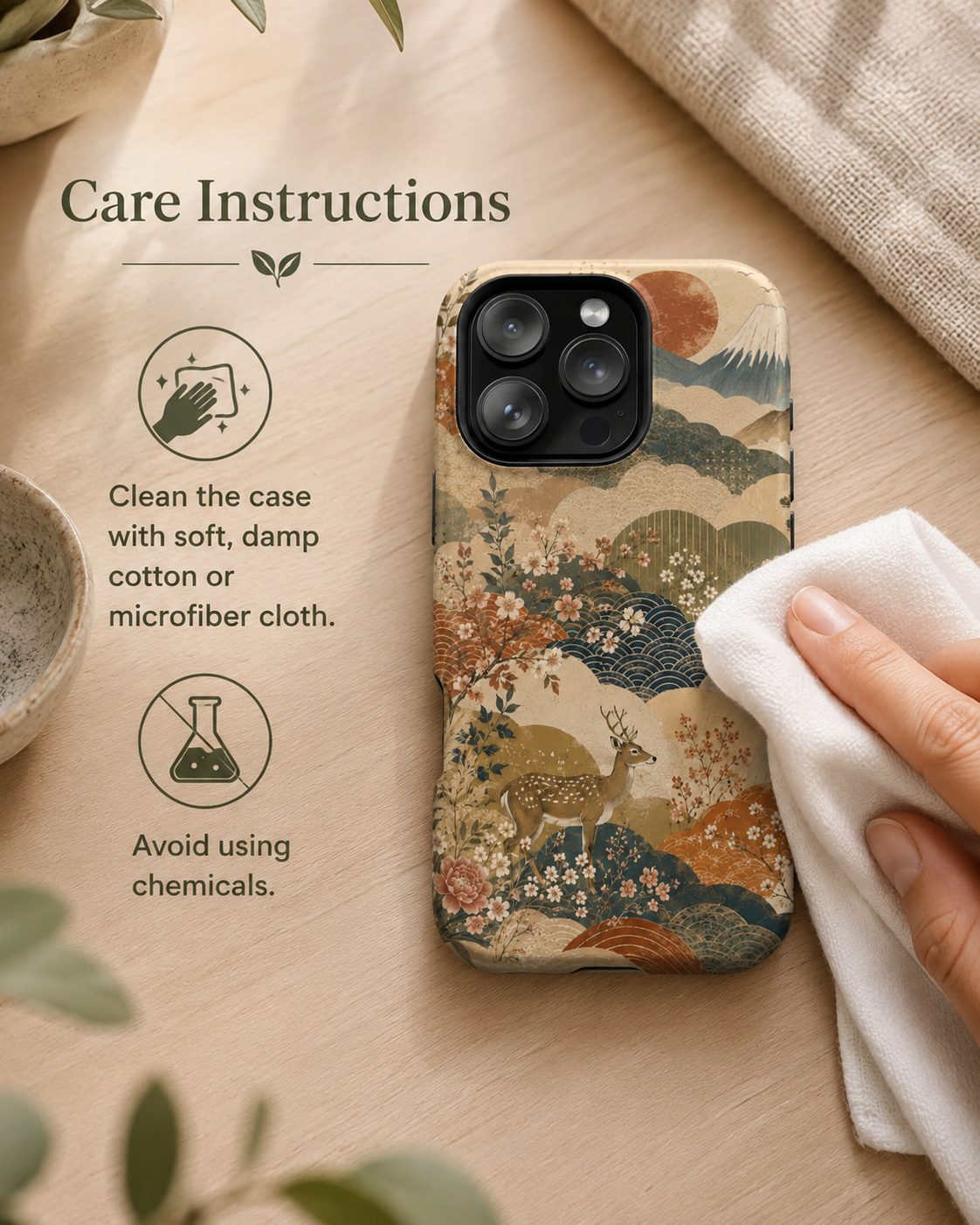 Vintage Japanese Animal Landscape Magnetic Impact-Resistant iPhone Cases