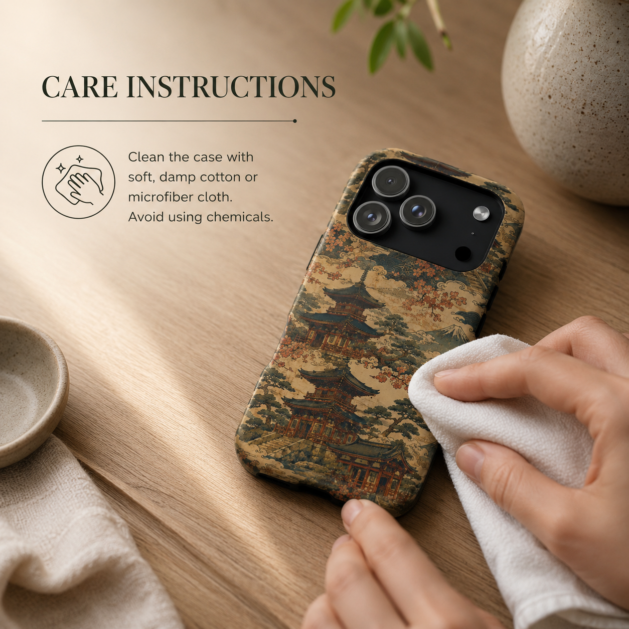Vintage Japanese Temple Painting Magnetic Impact-Resistant iPhone Cases