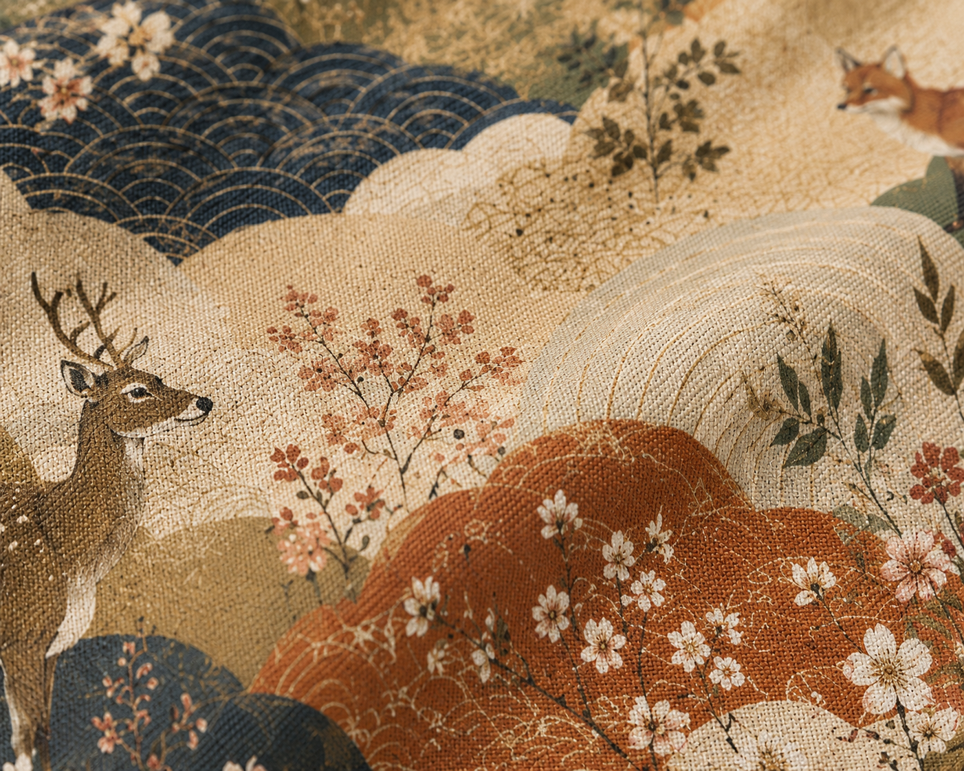 Vintage Japanese Animal Painting Cosmetic Makeup Pouch