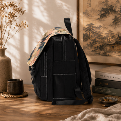 Vintage Japanese Floral Wave Sakura Backpack