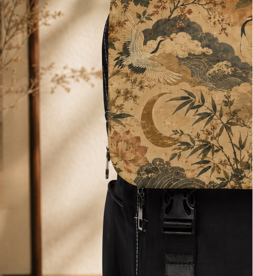 Vintage Japanese Landscape Painting Backpack