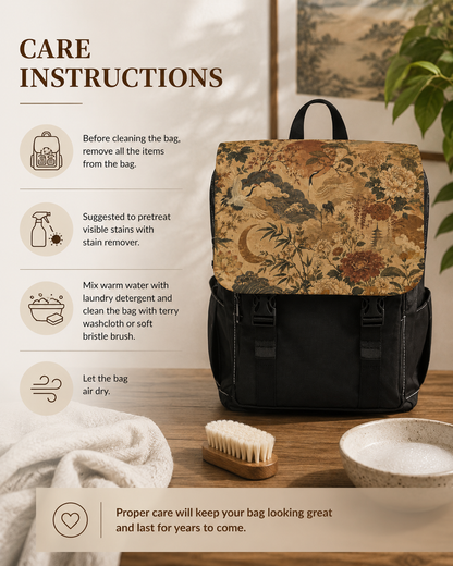 Vintage Japanese Landscape Painting Backpack