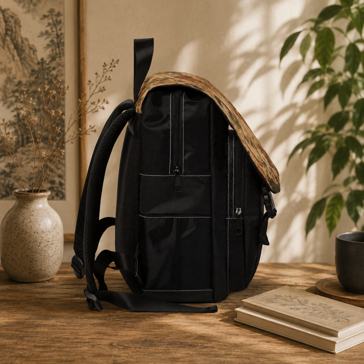 Vintage Japanese Landscape Painting Backpack