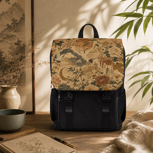 Vintage Japanese Landscape Painting Backpack
