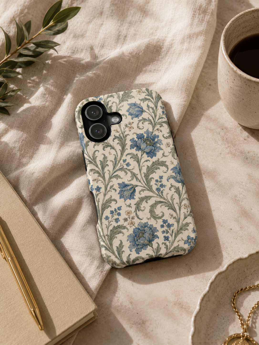 William Morris Floral Blue Magnetic iPhone Cases