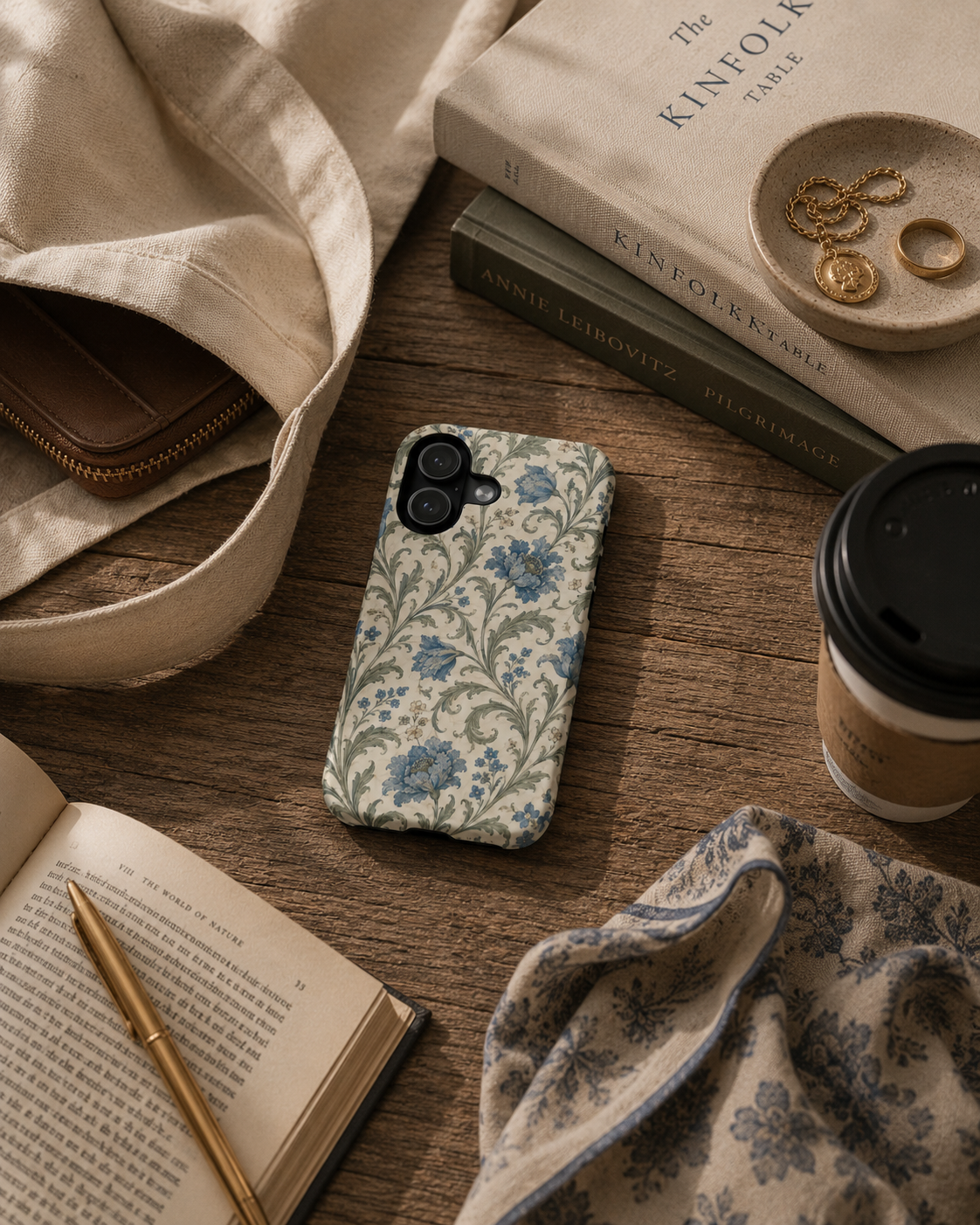 William Morris Floral Blue Magnetic iPhone Cases