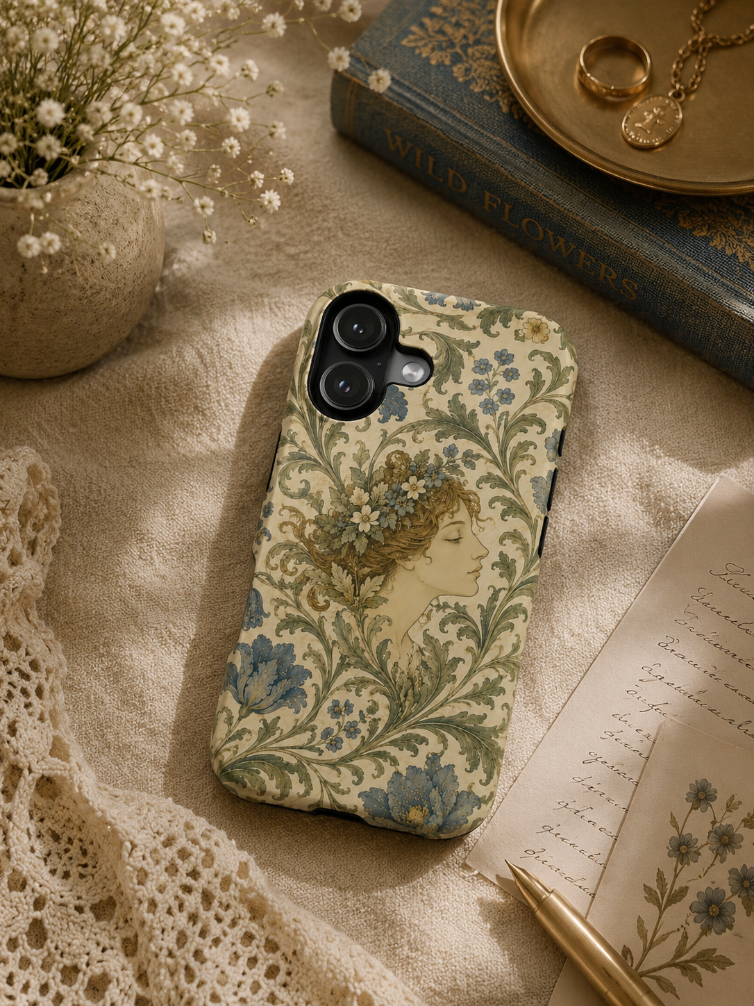 William Morris Vintage Portrait Magnetic iPhone Cases