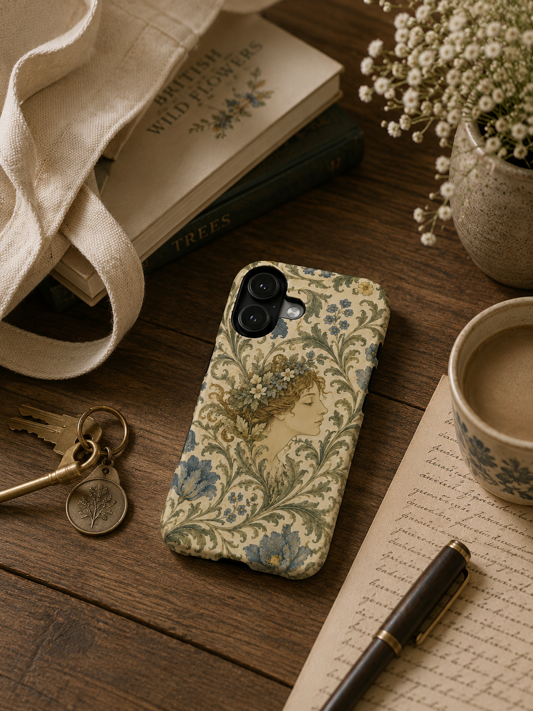 William Morris Vintage Portrait Magnetic iPhone Cases