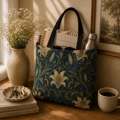 William Morris Damask Floral Full Art Tote Bag