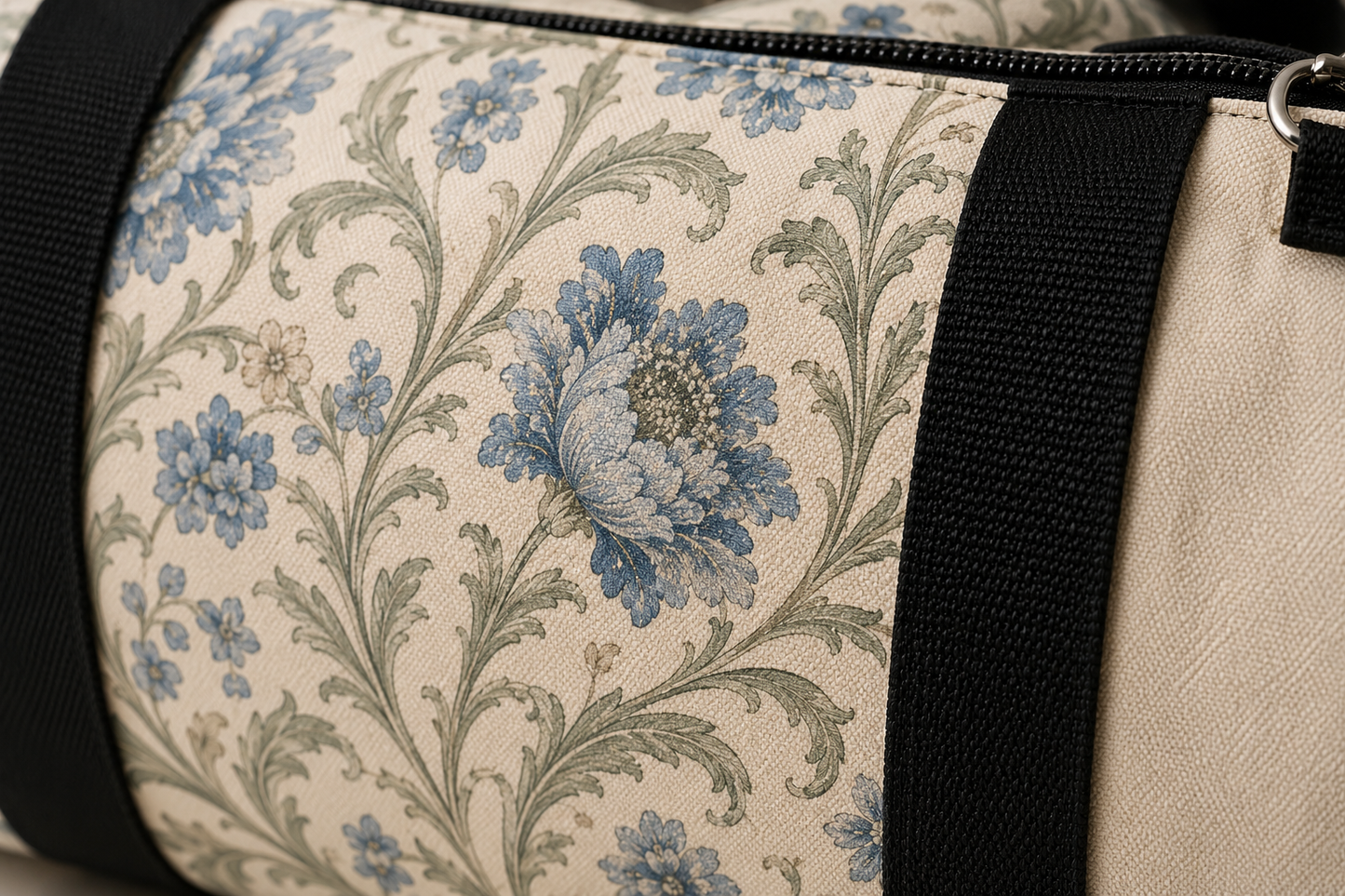 William Morris Blue Floral Duffel Gym Bag