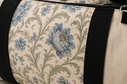 William Morris Blue Floral Duffel Gym Bag