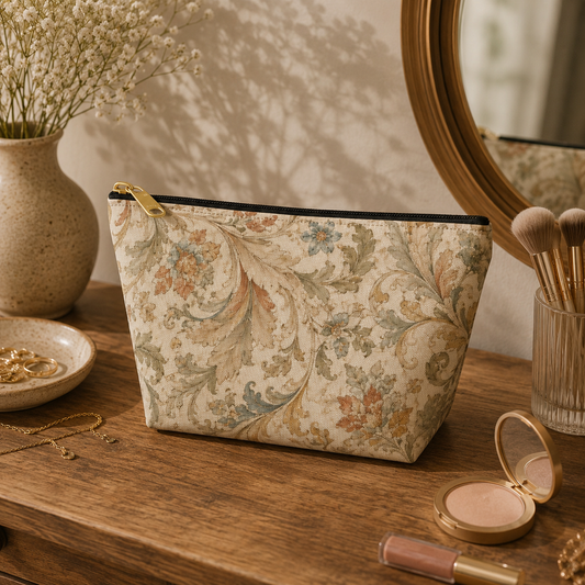 William Morris Vintage Floral Scroll Makeup Accessory Cosmetic Pouch