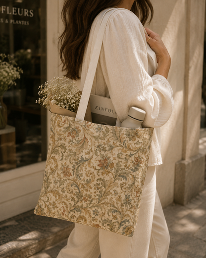 William Morris Floral Scroll Damask Full Art Tote Bag