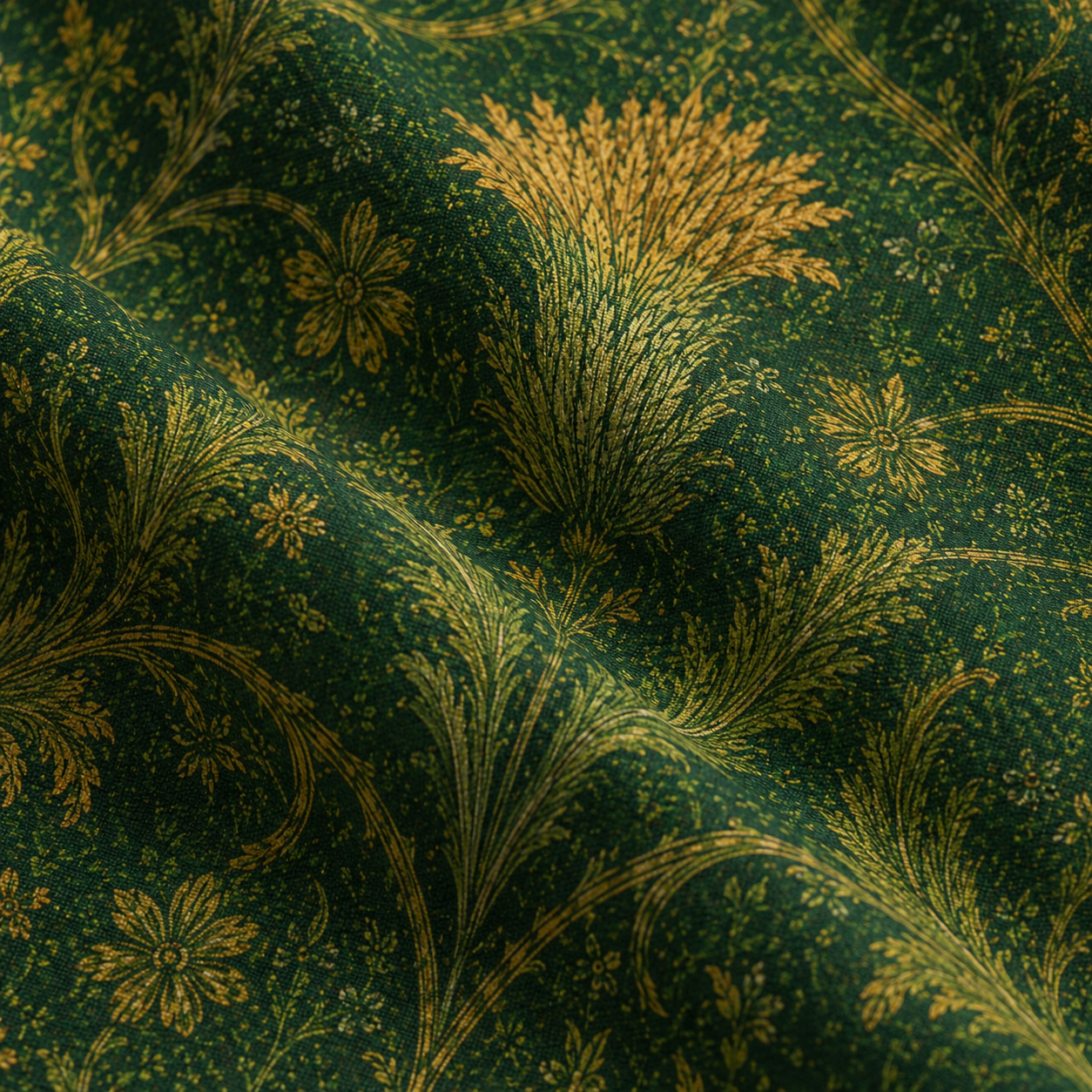 William Morris Forest Green Damask Floral Full Tote Bag