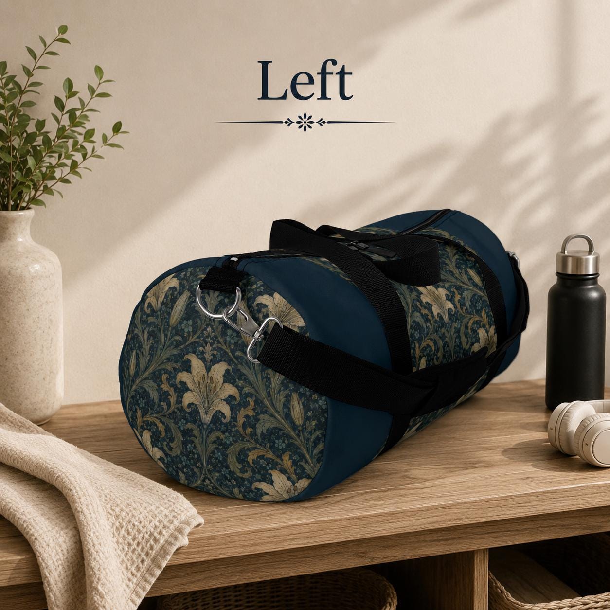 William Morris Damask Floral Duffel Gym Bag