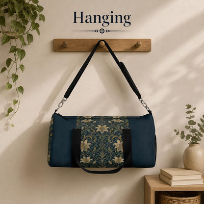 William Morris Damask Floral Duffel Gym Bag