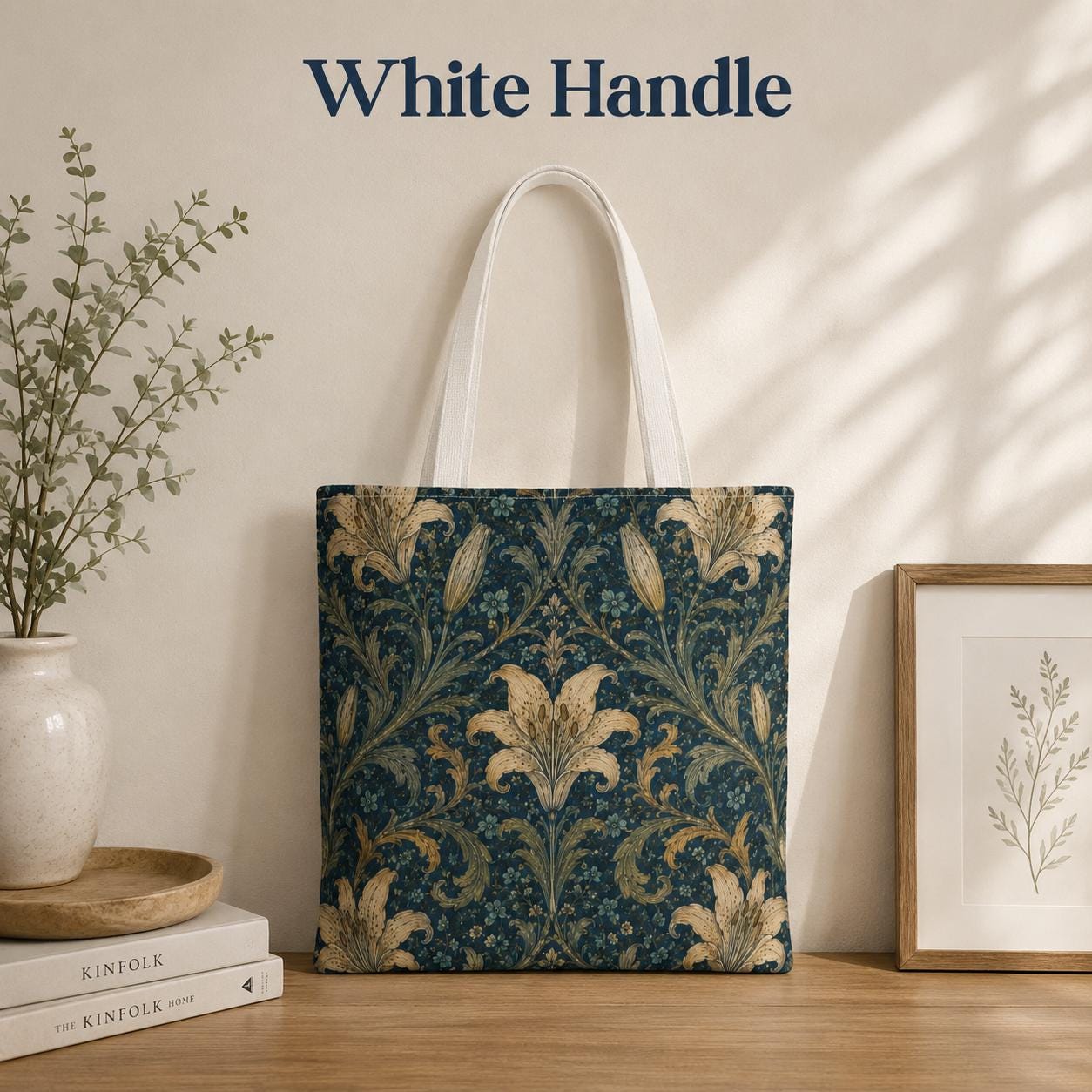 William Morris Damask Floral Full Art Tote Bag