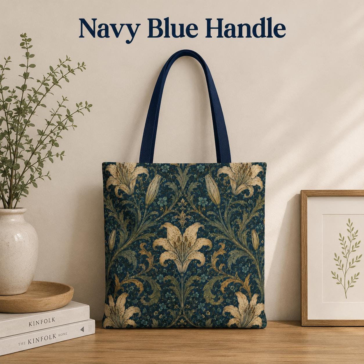 William Morris Damask Floral Full Art Tote Bag