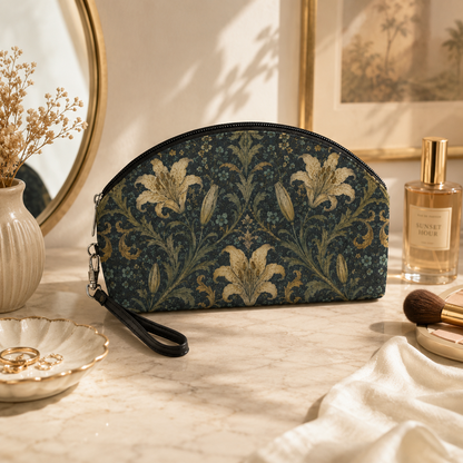 William Morris Damask Floral Cosmetic Makeup Bag
