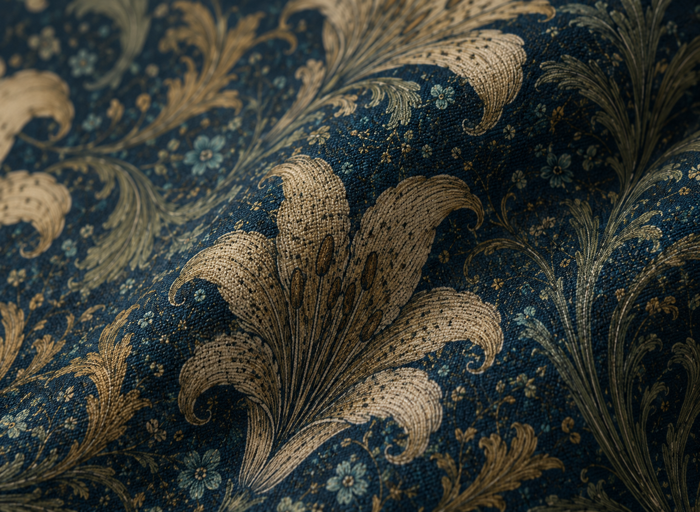 William Morris Damask Floral Lily Pillowcase Cover