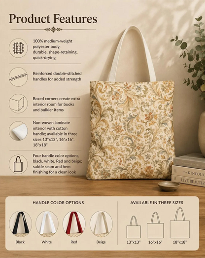 William Morris Floral Scroll Damask Full Art Tote Bag