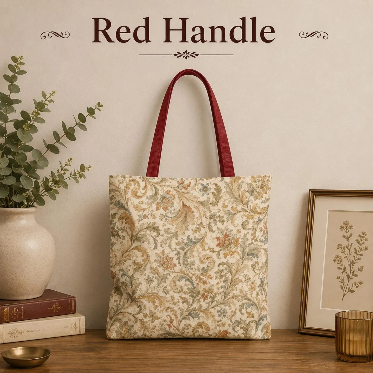 William Morris Floral Scroll Damask Full Art Tote Bag