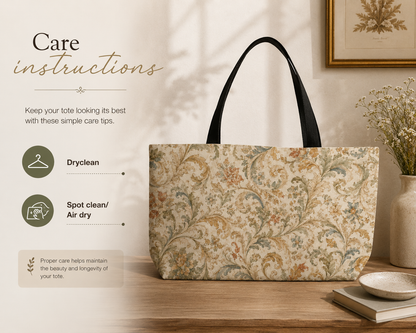 William Morris Floral Scroll Vintage Weekender Tote Bag