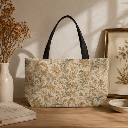 William Morris Floral Scroll Vintage Weekender Tote Bag