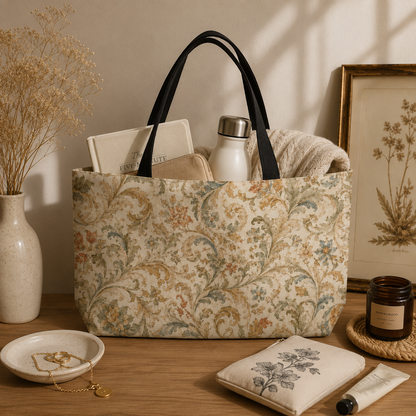 William Morris Floral Scroll Vintage Weekender Tote Bag