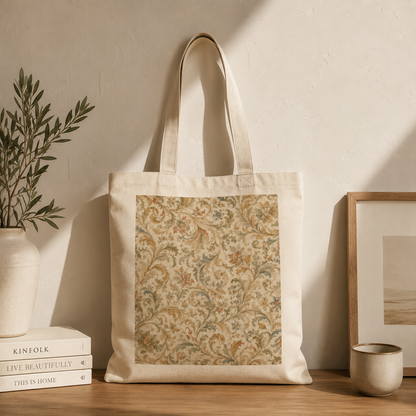 100% Cotton William Morris Floral Scroll Vintage Tote Bag