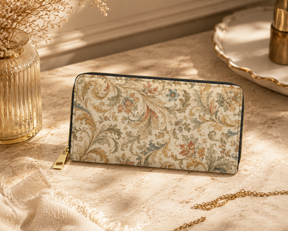 William Morris Floral Scroll Vintage Zipper Wallet