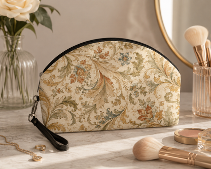 William Morris Floral Scroll Vintage Makeup Cosmetic Bag