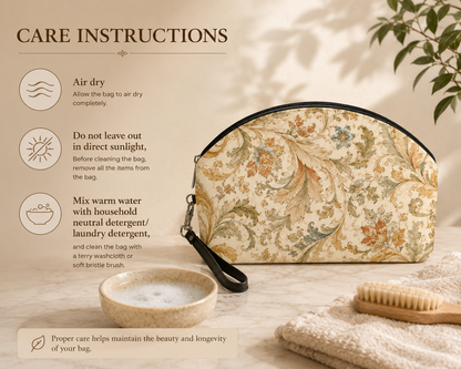 William Morris Floral Scroll Vintage Makeup Cosmetic Bag